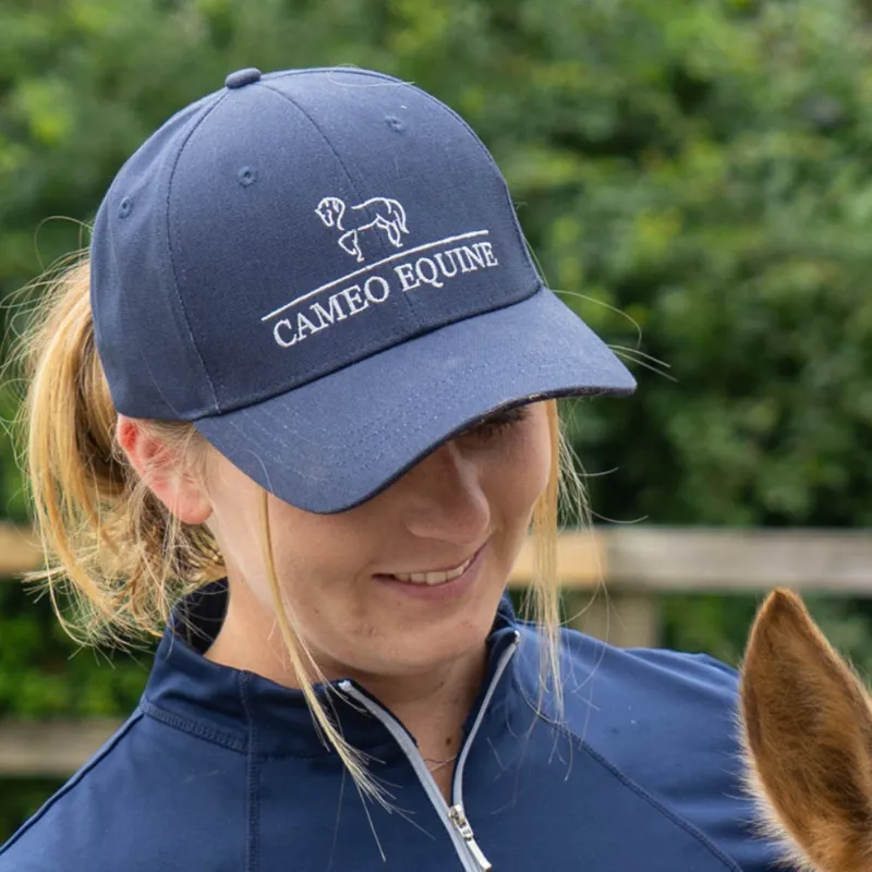 Cameo Equine Baseball Cap in Navy